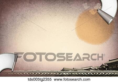 Stock Illustration - Korean traditional new year's day mood in illustration. Fotosearch