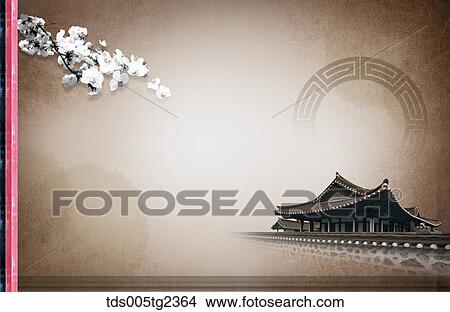 Stock Illustration - Korean traditional new year's day mood in illustration. Fotosearch