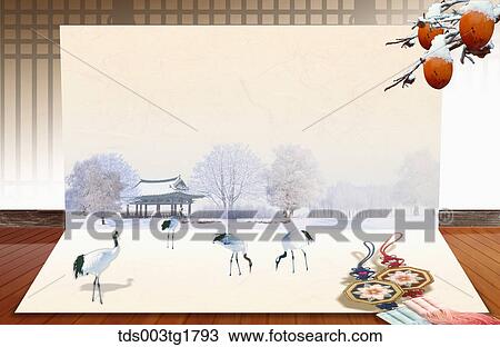 Drawing - lunar new year's day greetings. Fotosearch