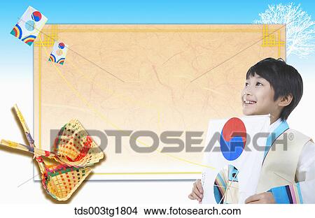 Stock Illustration - lunar new year's day greetings. Fotosearch