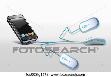 mobile communication View Large Illustration Drawing - mobile communication. Fotosearch