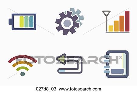 Drawing - mobile icon. Fotosearch