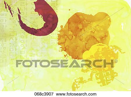 Stock Illustration - oriental mood watercolor effect. Fotosearch
