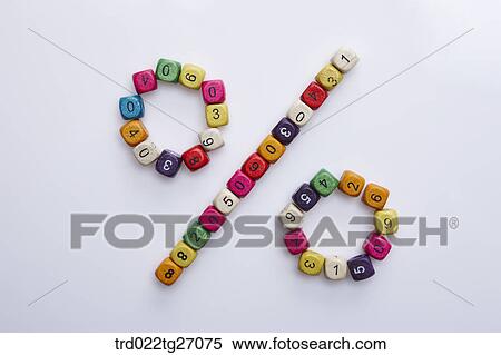 Percent sign made by multi color block View Large Illustration Stock Illustration - Percent sign made by multi color block. Fotosearch