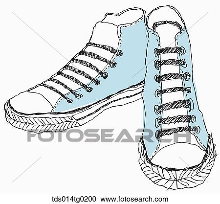 sneakers in illustration View Large Illustration Clipart - sneakers in illustration. Fotosearch