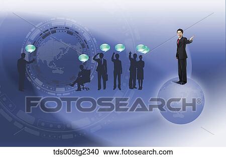 Clipart - successful Global buisness partner. Fotosearch