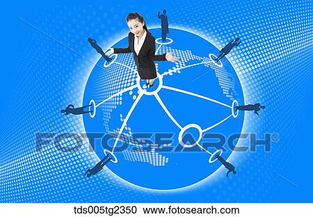 Clipart - successful Global buisness partner. Fotosearch