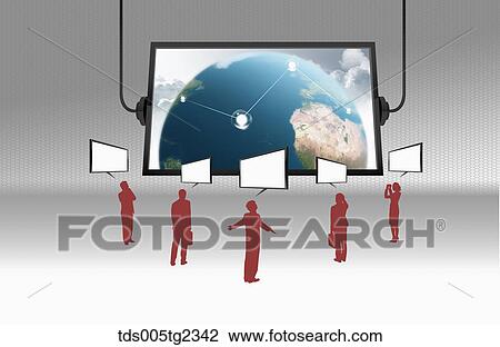 Drawing - successful Global buisness partner. Fotosearch