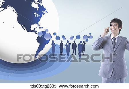 Stock Illustration - successful Global buisness partner. Fotosearch