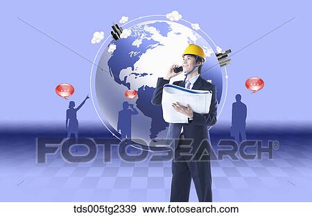 Stock Illustration - successful Global buisness partner. Fotosearch