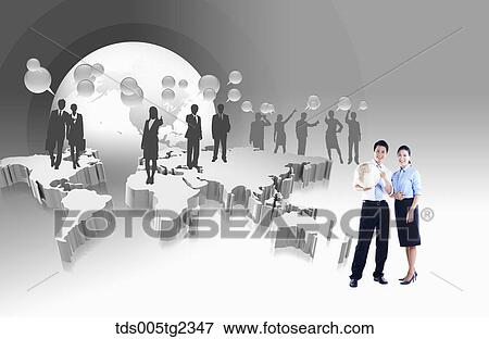 Stock Illustration - successful Global buisness partner. Fotosearch