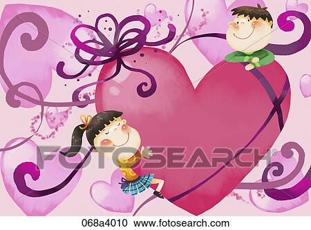 Clipart - sweet love showed in illustration. Fotosearch