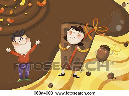 Drawing - sweet love showed in illustration. Fotosearch
