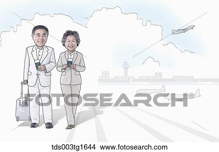 Stock Illustration - the senior traveling . Fotosearch