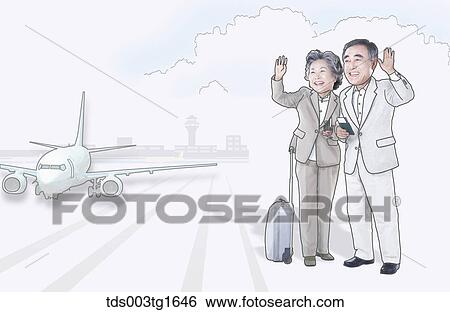 Stock Illustration - the senior traveling . Fotosearch