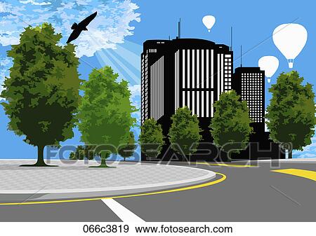 urban scape View Large Illustration Stock Illustration - urban scape. Fotosearch