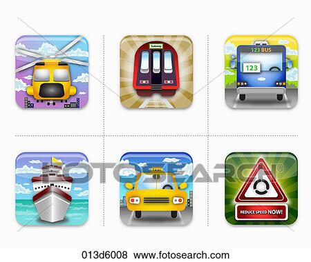 various means of transportation icon View Large Illustration Stock Illustration - various means of transportation icon. Fotosearch