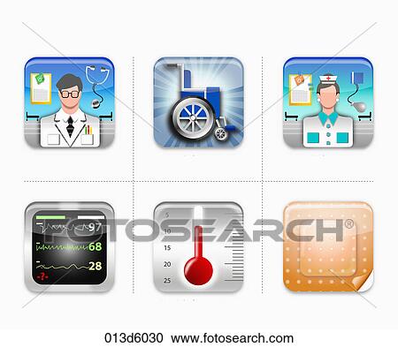 Clipart - various types of icon. Fotosearch