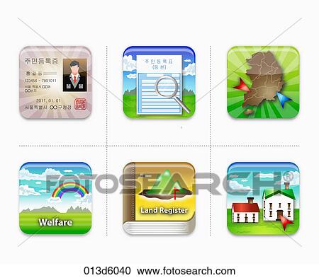 Clipart - various types of icon. Fotosearch