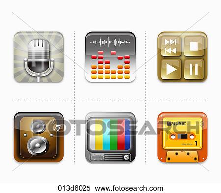Stock Illustration - various types of icon. Fotosearch