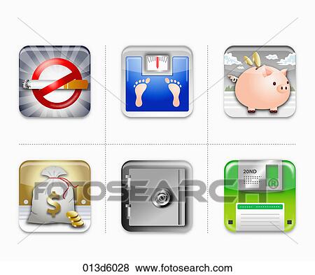 various types of icon View Large Illustration Stock Illustration - various types of icon. Fotosearch