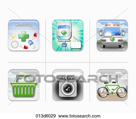 Stock Illustration - various types of icon. Fotosearch