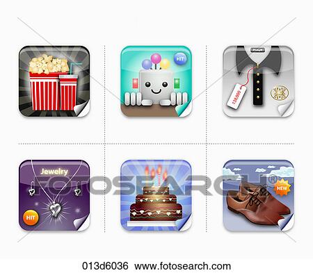 various types of icon View Large Illustration Stock Illustration - various types of icon. Fotosearch