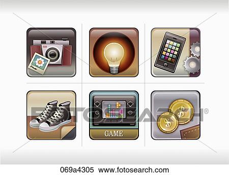 various types of icon View Large Illustration Stock Illustration - various types of icon. Fotosearch