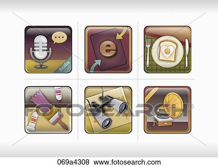 various types of icon View Large Illustration Stock Illustration - various types of icon. Fotosearch