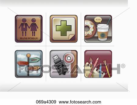 Stock Illustration - various types of icon. Fotosearch