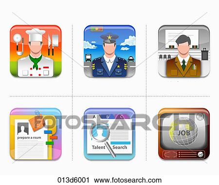 Clip Art - various types of job icon. Fotosearch