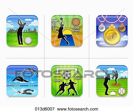 Stock Illustration - various types of sports game icon. Fotosearch
