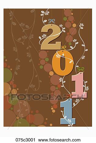 Clip Art - 2011 new year. Fotosearch