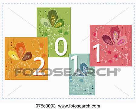 2011 new year View Large Illustration Drawing - 2011 new year. Fotosearch