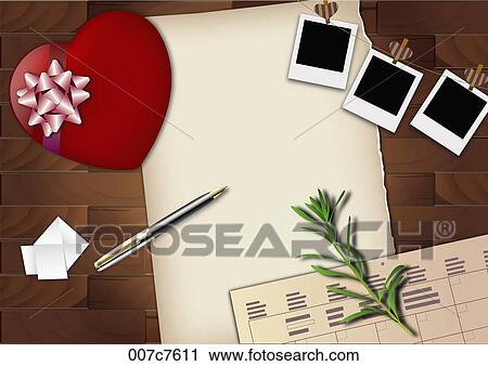 A blank letter and a pen View Large Illustration Clip Art - A blank letter and a pen. Fotosearch