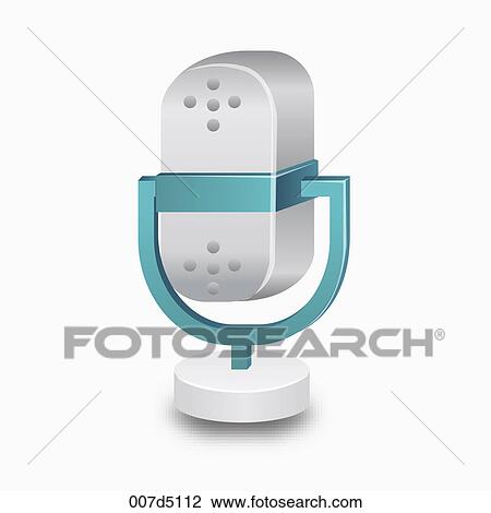 A microphone View Large Illustration Drawing - A microphone. Fotosearch