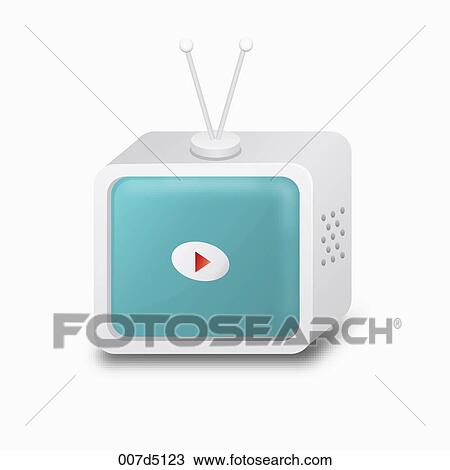 A television View Large Illustration Drawing - A television. Fotosearch