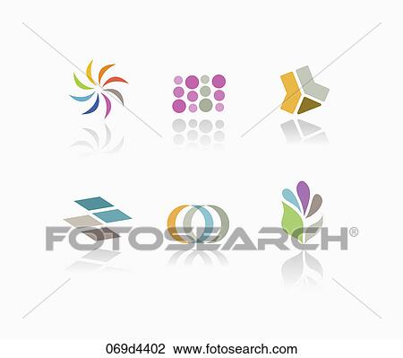 abstract symbol icons View Large Illustration Drawing - abstract symbol icons. Fotosearch