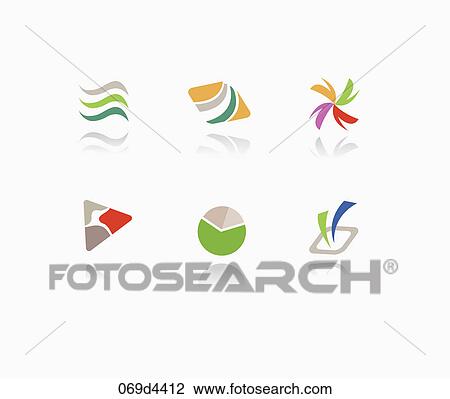 Drawing - abstract symbol icons. Fotosearch