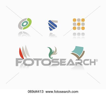 abstract symbol icons View Large Illustration Drawing - abstract symbol icons. Fotosearch