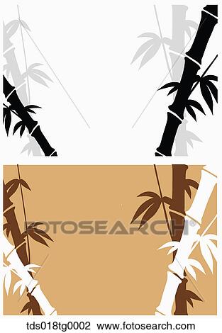 Drawing - bamboo illust background. Fotosearch