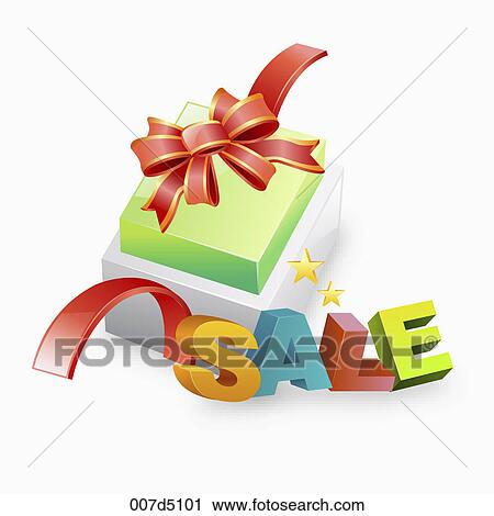 Clip Art - Boxes with sale sign. Fotosearch
