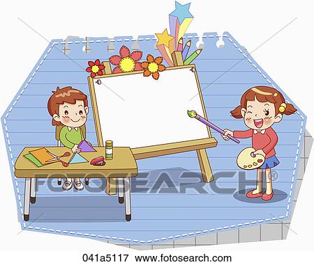 children's art class View Large Illustration Stock Illustration - children's art class. Fotosearch