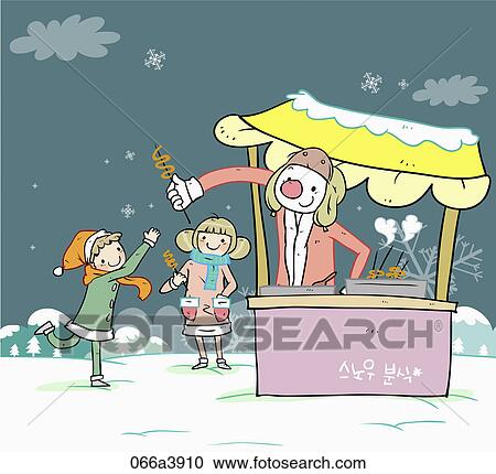 Clipart - christmas santa and children. Fotosearch