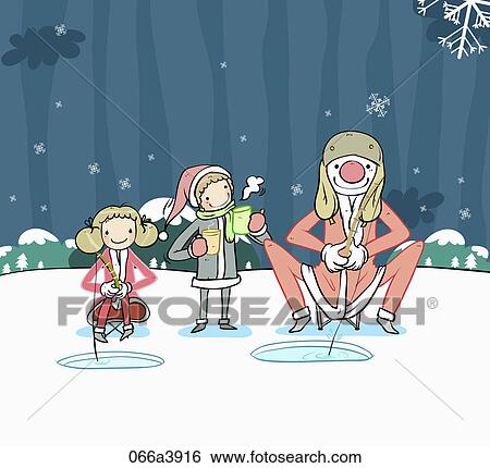 christmas santa and children View Large Illustration Stock Illustration - christmas santa and children. Fotosearch
