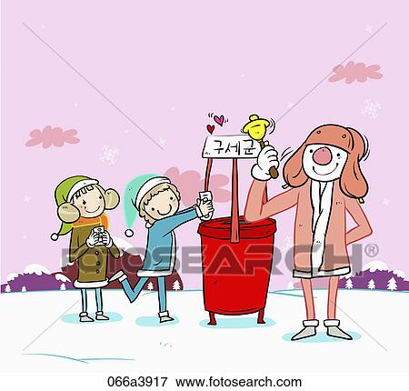 christmas santa and children View Large Illustration Stock Illustration - christmas santa and children. Fotosearch