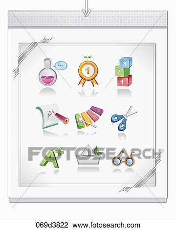education icons View Large Illustration Drawing - education icons. Fotosearch