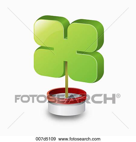 Stock Illustration - Four-leaf clover. Fotosearch