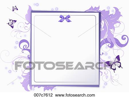 Drawing - Frame with abstract floral patterns. Fotosearch