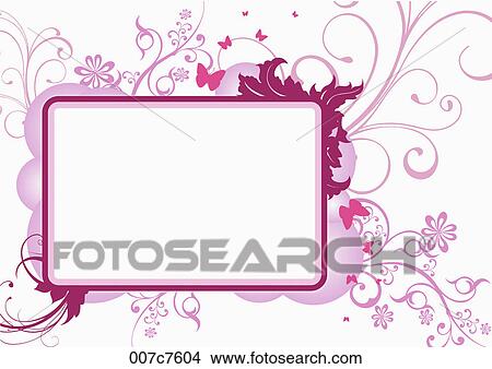 Frame with abstract floral patterns View Large Illustration Stock Illustration - Frame with abstract floral patterns. Fotosearch